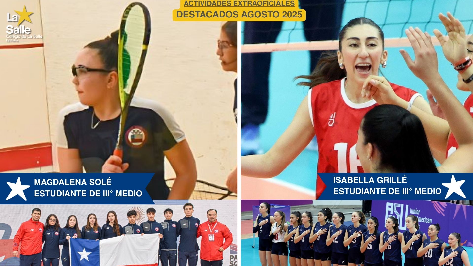 ¡ESTUDIANTES DESTACADAS EN LAS ACTIVIDADES EXTRAOFICIALES DE AGOSTO!